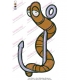 Cute Worm on Hook Embroidery Design